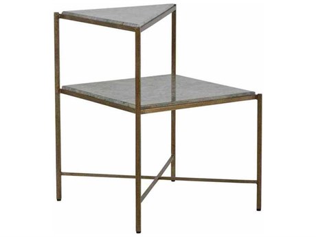 Gabby Jayce Marble Textured Champagne End Table