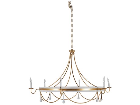 Gabby Jean 6-Light Vintage Gold Plaster White Candelabra Chandelier