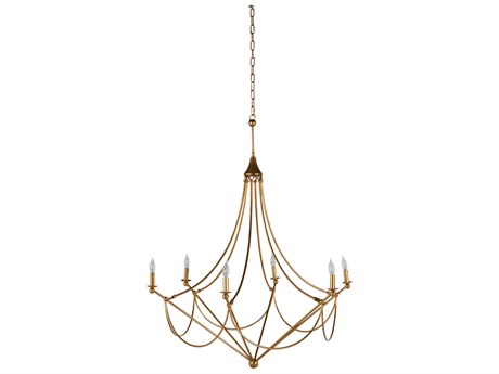 Gabby Miles 6-Light Vintage Gold Candelabra Chandelier