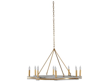 Gabby Lockhart 8-Light Cloud White Vintage Gold Candelabra Chandelier