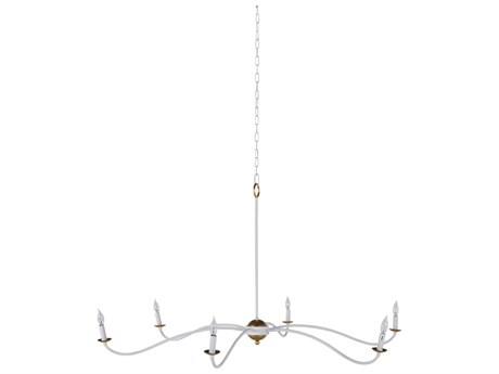 Gabby Irvine 6-Light Plaster White Vintage Gold Candelabra Chandelier