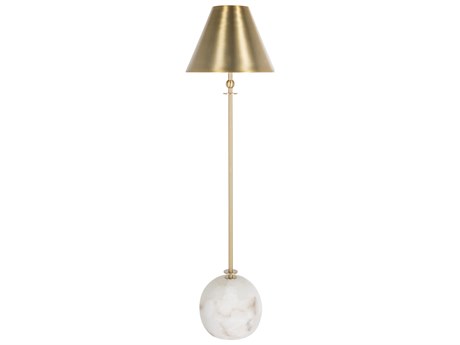 Gabby Vivianna Antique Brass Natural Tiled Alabaster Floor Lamp