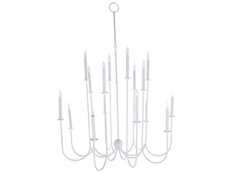 Gabby Snow 16-Light Plaster White Candelabra Tiered Chandelier