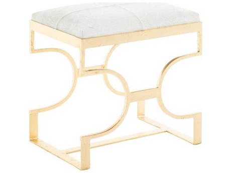 Gabby Connelly Natural Ivory Hide Upholstered Accent Stool