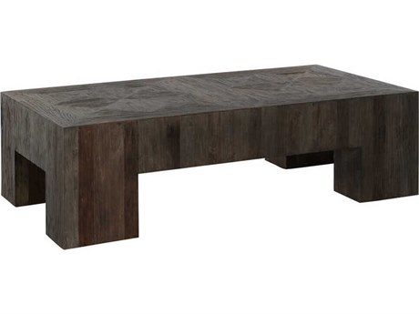 Gabby Robert Rectangular Wood Brass Plaster White Coffee Table