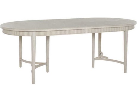 Gabby Whitlock Oval Wood Cerused White Dining Table