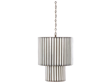 Gabby Fulbright 1-Light Brushed Brass Mercury Glass Cylinder Pendant