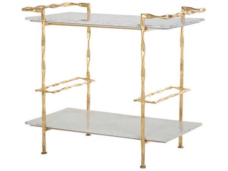 Gabby Gardner Specked White Marble Bar Cart