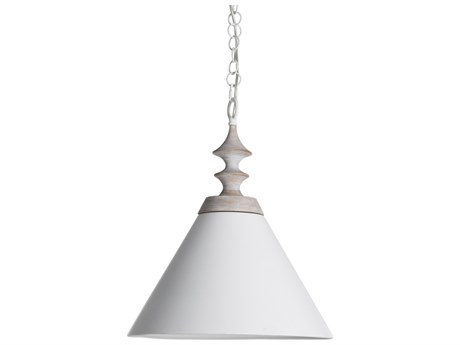 Gabby Tovah 1-Light Natural Whitewashed Wood Matte White Pendant
