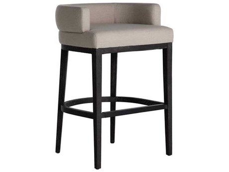 Gabby Douglas Cerused Ash Upholstered Wood Bar Stool