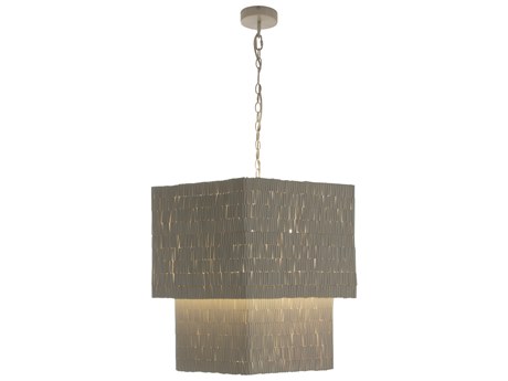 Gabby Eileen 6-Light Winter White Ivory Gray Tiered Pendant