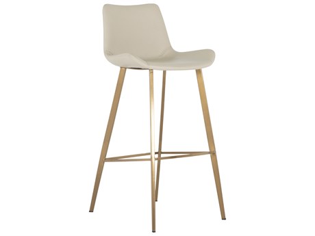 Gabby Hines White & Ivory Yellow Faux Leather Bar Stool