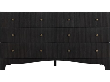 Gabby Princeton 6-Drawers Black Mindi Wood Double Dresser