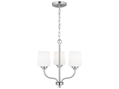 Generation Lighting Windom 3-Light Brushed Nickel Glass Chandelier