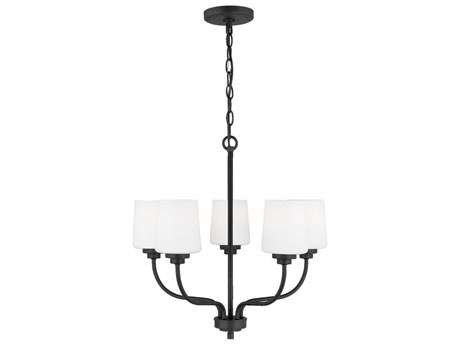 Generation Lighting Windom 5-Light Midnight Black Glass Chandelier