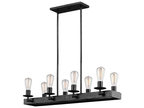 Generation Lighting Ravenwood Manor 8-Light Stardust Black Island Pendant
