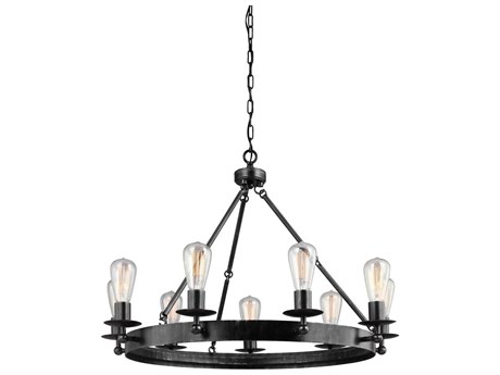 Generation Lighting Ravenwood Manor 9-Light Stardust Black Chandelier