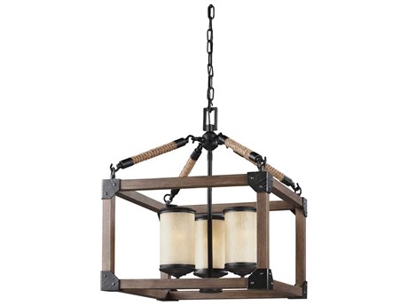 Generation Lighting Dunning 3-Light Stardust Black Glass Cylinder Chandelier