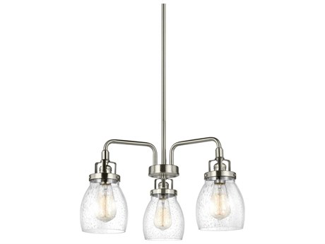 Generation Lighting Belton 3-Light Brushed Nickel Glass Chandelier