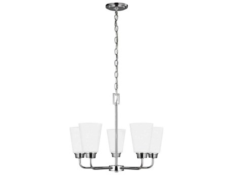 Generation Lighting Kerrville 5-Light Chrome Glass Bell Chandelier