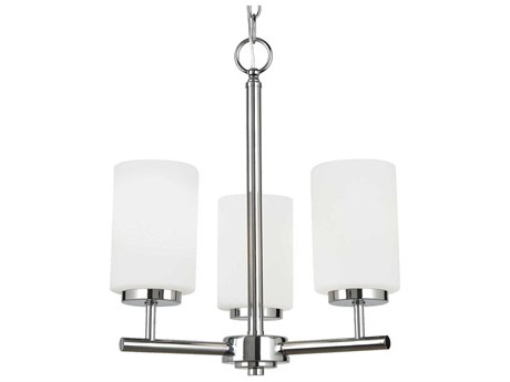 Generation Lighting Oslo 3-Light Chrome Glass Cylinder Chandelier