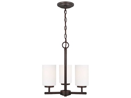 Generation Lighting Oslo 3-Light Bronze Glass Cylinder Chandelier