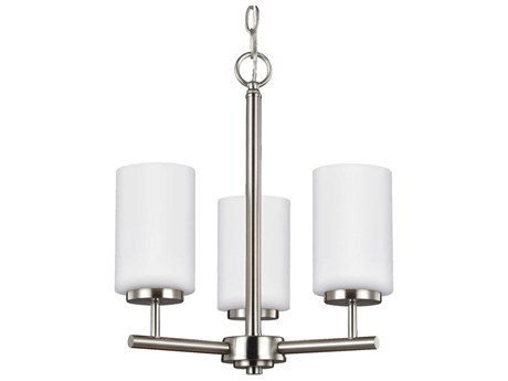 Generation Lighting Oslo 3-Light Brushed Nickel Glass Cylinder Chandelier