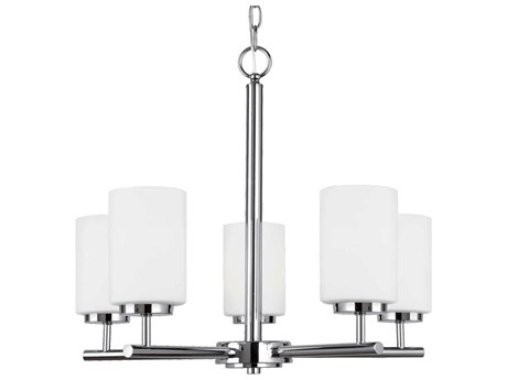 Generation Lighting Oslo 5-Light Chrome Glass Cylinder Chandelier