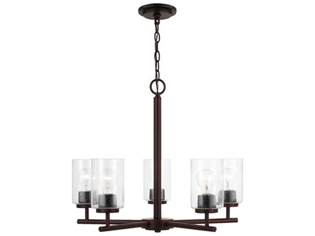 Generation Lighting Oslo 5-Light Bronze Glass Cylinder Chandelier