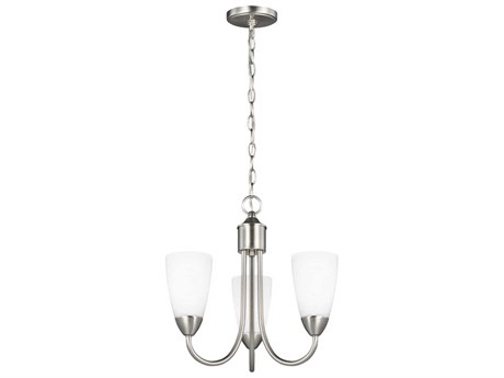 Generation Lighting Seville 3-Light Brushed Nickel Glass Bell Chandelier