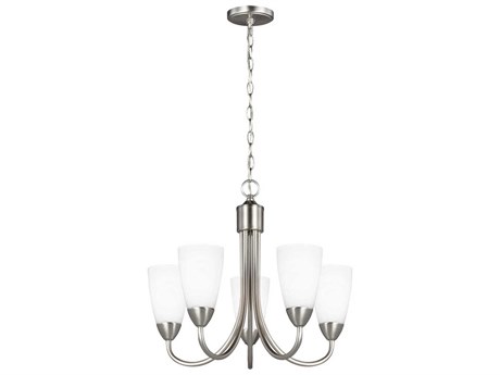Generation Lighting Seville 5-Light Brushed Nickel Glass Bell Chandelier