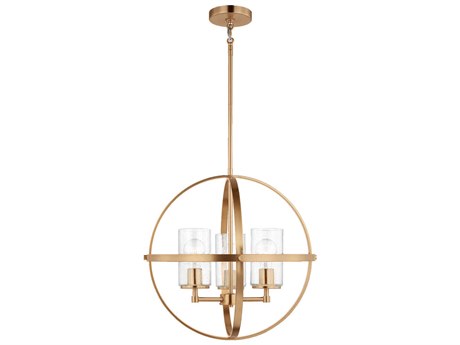 Generation Lighting Alturas 3-Light Satin Brass Glass Globe Chandelier