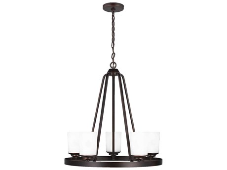 Generation Lighting Kemal 5-Light Bronze Glass Cylinder Chandelier