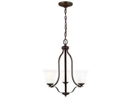 Generation Lighting Emmons 3-Light Bronze Glass Bell Chandelier