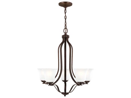 Generation Lighting Emmons 5-Light Bronze Glass Bell Chandelier