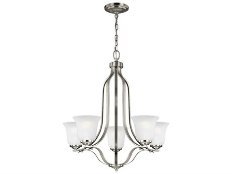 Generation Lighting Emmons 5-Light Brushed Nickel Glass Bell Chandelier