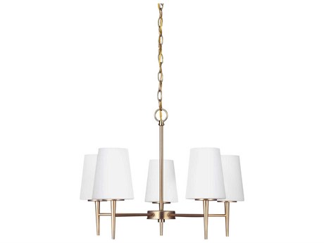 Generation Lighting Driscoll 5-Light Satin Brass Glass Chandelier