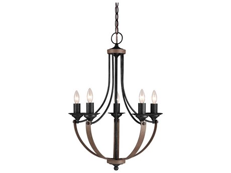Generation Lighting Corbeille 5-Light Stardust Black Candelabra Chandelier