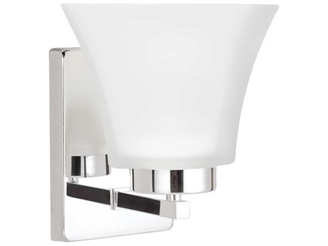 Generation Lighting Bayfield 1-Light Chrome Glass Wall Sconce