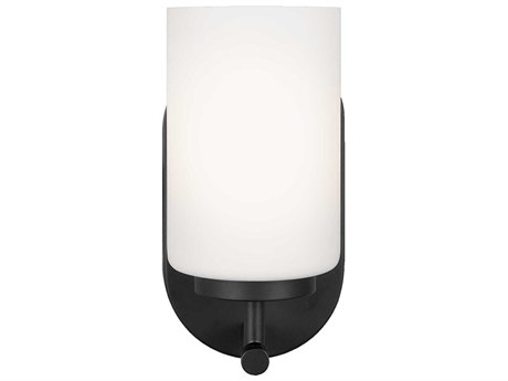 Generation Lighting Oslo 1-Light Midnight Black Glass Wall Sconce