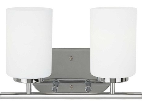 Generation Lighting Oslo 2-Light Chrome Glass Vanity Light