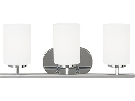 Generation Lighting Oslo 3-Light Chrome Glass Vanity Light