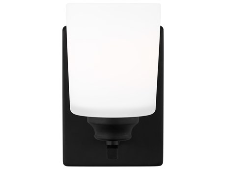 Generation Lighting Vinton 1-Light Midnight Black Wall Sconce