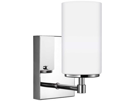 Generation Lighting Alturas 1-Light Chrome Glass Wall Sconce