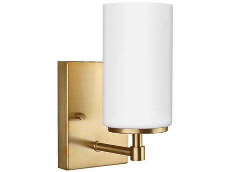 Generation Lighting Alturas 1-Light Satin Brass Glass Wall Sconce