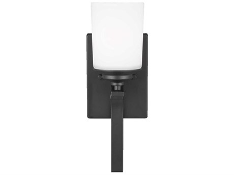 Generation Lighting Kemal 1-Light Midnight Black Glass Wall Sconce