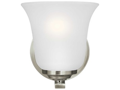 Generation Lighting Emmons 1-Light Brushed Nickel Glass Wall Sconce