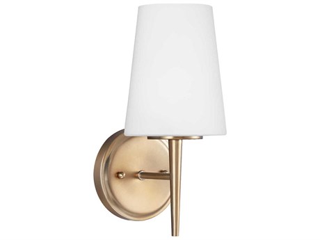 Generation Lighting Driscoll 1-Light Satin Brass Glass Wall Sconce