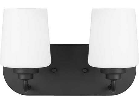 Generation Lighting Windom 2-Light Midnight Black Glass Vanity Light