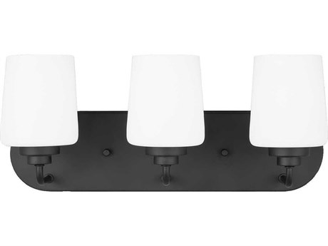 Generation Lighting Windom 3-Light Midnight Black Glass Vanity Light